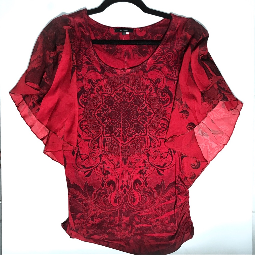 ESPRESSO | Stylish Wing-Sleeved Blouse -- L